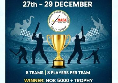 The excitement is back! Join us for the Second Edition of MASK Cup at Klemetsrud Flerbrukshall from 27th–29th December. 🔥 High-energy cricket | Competitive action | Big moments 📌 Check the poster for full details & registration info. 👉 Don’t miss out! #MASKCup #MaskCup2 #CricketTournament #IndoorCricket