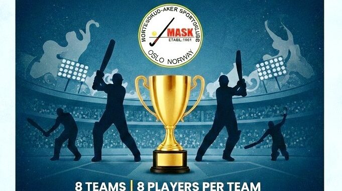 The excitement is back! Join us for the Second Edition of MASK Cup at Klemetsrud Flerbrukshall from 27th–29th December. 🔥 High-energy cricket | Competitive action | Big moments 📌 Check the poster for full details & registration info. 👉 Don’t miss out! #MASKCup #MaskCup2 #CricketTournament #IndoorCricket
